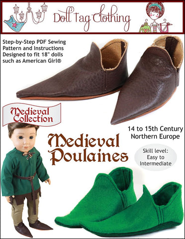 Doll Tag Clothing Shoes Medieval Poulaines 18" Doll Shoes larougetdelisle