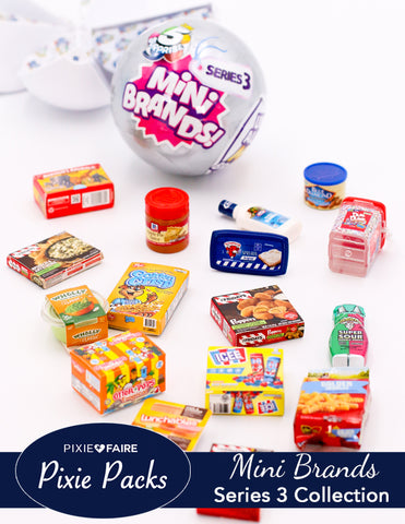 larougetdelisle Pixie Packs 5 Surprise Mini Brands Series 3 Mystery Capsule Real Miniature Brands Collectible Toy larougetdelisle