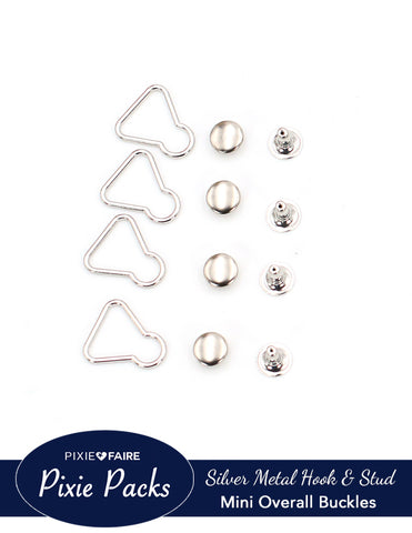 larougetdelisle Pixie Packs Pixie Packs Mini Overall Buckles 1/2" or 13mm Silver larougetdelisle