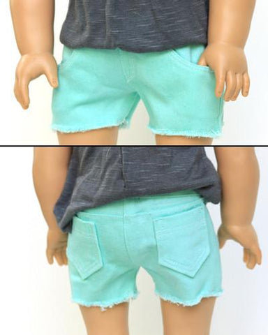 Liberty Jane 18 Inch Modern Cut Off Shorts 18" Doll Clothes Pattern larougetdelisle