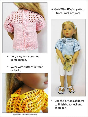 Little Miss Muffett Kidz n Cats Misty Morning Knitting and Crochet Pattern for Kidz N Cats Dolls larougetdelisle