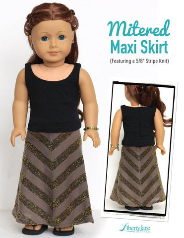 Liberty Jane 18 Inch Modern Mitered Maxi Skirt 18” Doll Clothes Pattern larougetdelisle