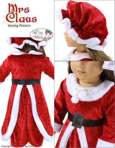 Doll Tag Clothing 18 Inch Modern Mrs Claus 18" Doll Clothes Pattern larougetdelisle