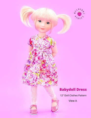 123 Mulberry Street Siblies Babydoll Dress Pattern For 12" Siblies Dolls larougetdelisle