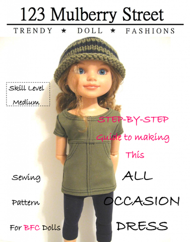 123 Mulberry Street BFC Ink All Occasion Dress Pattern for BFC Ink Dolls larougetdelisle