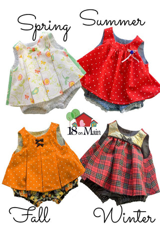 18 On Main Bitty Baby/Twin My Baby Girl Romper 15" Baby Doll Clothes Pattern larougetdelisle