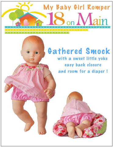 18 On Main Bitty Baby/Twin My Baby Girl Romper 15" Baby Doll Clothes Pattern larougetdelisle