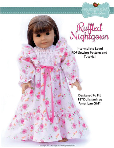 My Angie Girl 18 Inch Modern Ruffled Nightgown 18" Doll Clothes larougetdelisle