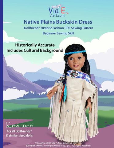 Via E Dollfriends Historic Fashions Native Plains Buckskin Dress Doll Clothes Pattern For Dollfriends larougetdelisle
