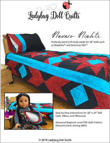 Ladybug Doll Quilts Quilt Navajo Nights 18" Doll Quilt Pattern larougetdelisle