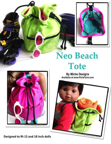 Miche Designs 18 Inch Modern Neo Beach Tote 15" Baby Dolls and 18" Doll Accessories larougetdelisle