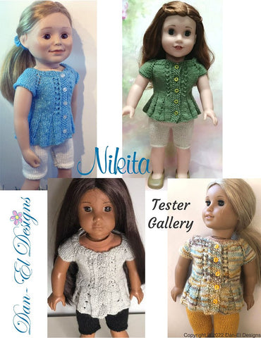 Dan-El Designs Knitting Nakita Knitted Top and Pants 18 inch Doll Clothes Knitting Pattern larougetdelisle