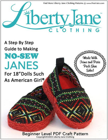 Liberty Jane Shoes No Sew Janes 18” Doll Shoes larougetdelisle