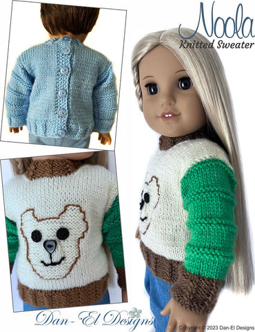 Dan-El Designs Knitting Noola 18" Doll Knitting Pattern larougetdelisle