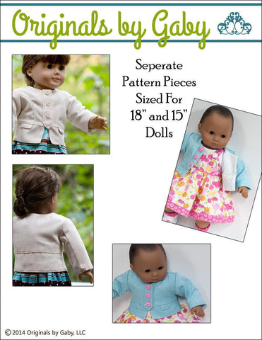 Baby Mine 18 Inch Modern Snappy Little Jacket Bundle 15" and 18" Doll Clothes Pattern larougetdelisle