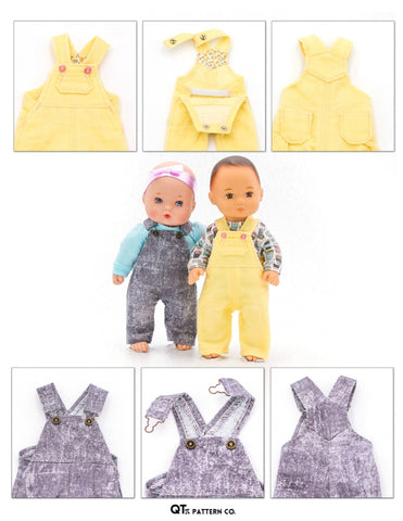QTπ Pattern Co 8" Baby Dolls Oh My Gosh Overalls 8" Baby Doll Clothes Pattern larougetdelisle