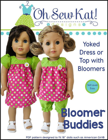 Oh Sew Kat 18 Inch Modern Bloomer Buddies 18" Doll Clothes Pattern larougetdelisle