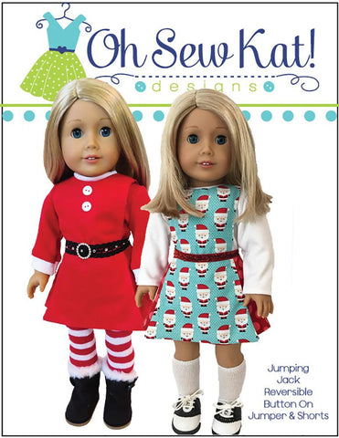 Oh Sew Kat 18 Inch Modern Jumping Jack 3 in 1 Jumper Set 18" Doll Clothes Pattern larougetdelisle