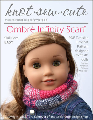 Knot-Sew-Cute Crochet Ombré Infinity Scarf Tunisian Crochet Pattern larougetdelisle