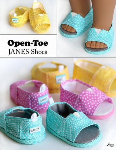 Liberty Jane Shoes Open-Toe JANES 18" Doll Shoe Pattern larougetdelisle