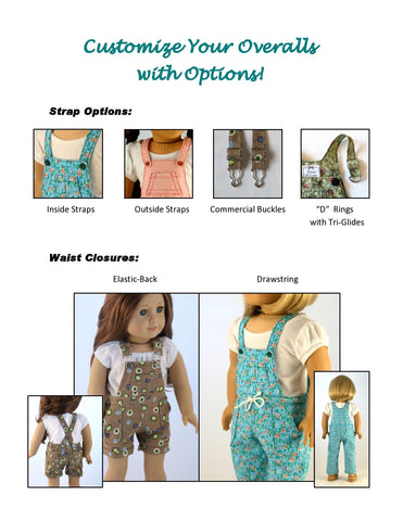 Forever 18 Inches 18 Inch Modern NOT!  Your Mama's Overalls 18" Doll Clothes larougetdelisle