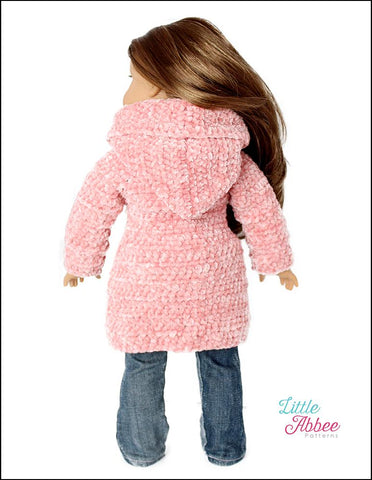 Little Abbee Crochet Hooded Peacoat Crochet Pattern for 18" Dolls larougetdelisle