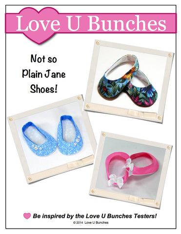 Love U Bunches Shoes Plain Jane 18" Doll Shoe Pattern larougetdelisle