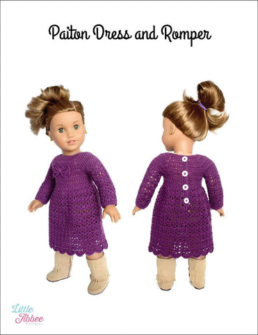 Little Abbee Crochet Paiton Dress and Romper 18" Doll Crochet Pattern larougetdelisle