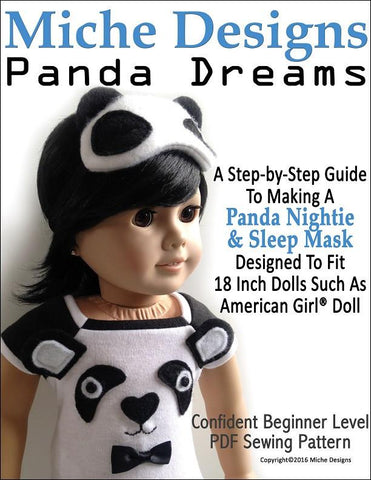 Miche Designs 18 Inch Modern Panda Dreams 18" Doll Clothes Pattern larougetdelisle