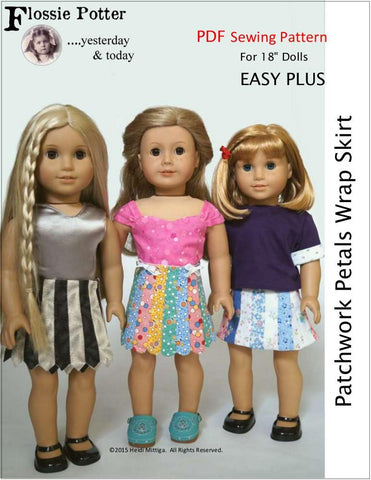 Flossie Potter 18 Inch Modern Patchwork Petals Wrap Skirt 18" Doll Clothes larougetdelisle