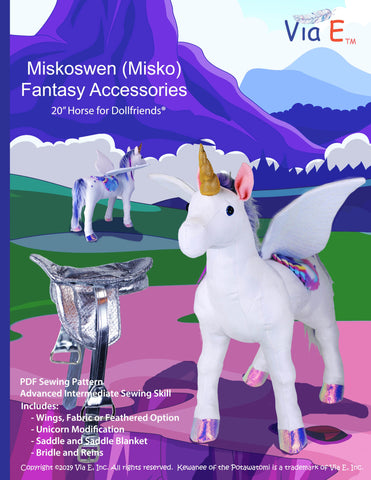 Via E Dollfriends Miskoswen 20" Horse Fantasy Accessories Pattern For Dollfriends larougetdelisle