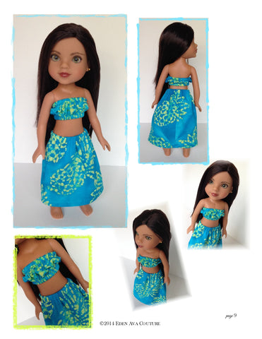 Eden Ava H4H/Les Cheries Hawaiian Pa'u Hula Outfit for 13-14.5" Dolls larougetdelisle