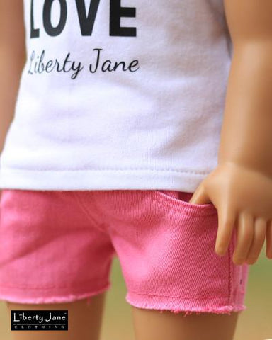Liberty Jane 18 Inch Modern Cut Off Shorts 18" Doll Clothes Pattern larougetdelisle