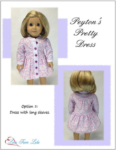 Love From Lola 18 Inch Modern Peyton's Pretty Dress 18" Doll Clothes Pattern larougetdelisle