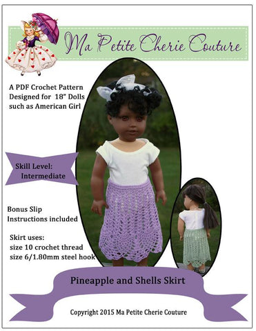Mon Petite Cherie Couture Crochet Pineapple and Shells Skirt Crochet Pattern larougetdelisle