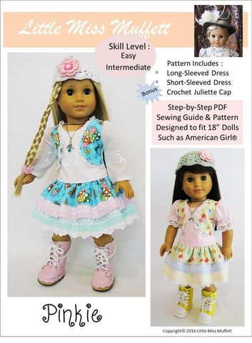Little Miss Muffett 18 Inch Modern Pinkie 18" Doll Clothes Pattern larougetdelisle