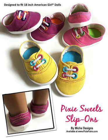 Miche Designs Shoes Pixie Sweets Slip-Ons 18" Doll Shoes larougetdelisle