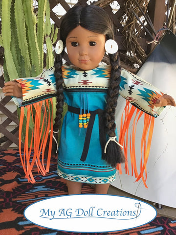 My AG Doll Creations 18 Inch Historical Powwow Dress 18" Doll Clothes Pattern larougetdelisle