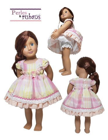 Perles & Rubans 18 Inch Modern Little Flowers 18" Doll Clothes Pattern larougetdelisle