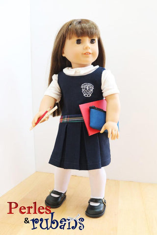 Perles & Rubans 18 Inch Modern The Little Schoolgirl 18" Doll Clothes Pattern larougetdelisle