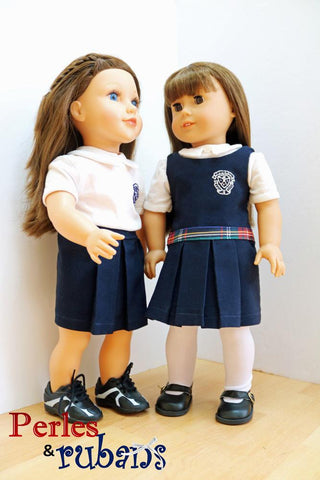 Perles & Rubans 18 Inch Modern The Little Schoolgirl 18" Doll Clothes Pattern larougetdelisle