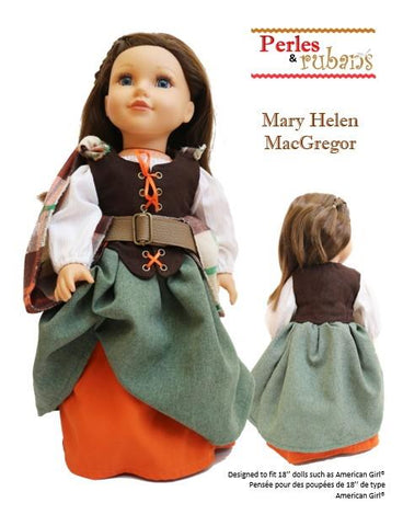 Perles & Rubans 18 Inch Historical Mary Helen MacGregor 18" Doll Clothes Pattern larougetdelisle