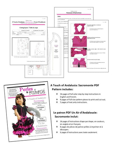Perles & Rubans 18 Inch Historical A Touch of Andalusia: Sacromonte 18" Doll Clothes Pattern larougetdelisle