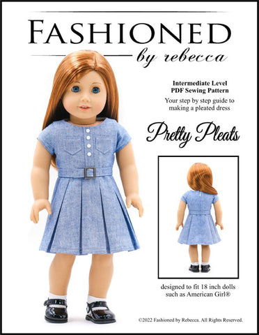 Fashioned by Rebecca 18 Inch Modern Pretty Pleats 18" Doll Clothes Pattern larougetdelisle
