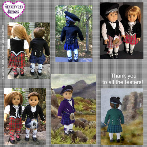 Genniewren 18 Inch Modern Prince Charlie Jacket and Vest 18" Doll Clothes Pattern larougetdelisle