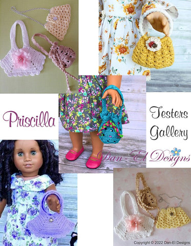 Dan-El Designs Crochet Priscilla 18 inch Doll Accessories Crochet Pattern larougetdelisle