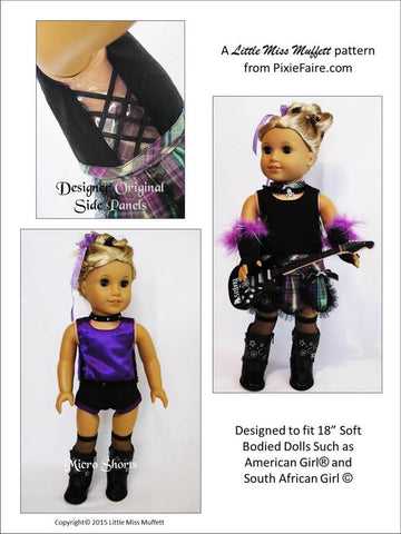 Little Miss Muffett 18 Inch Modern Punk Rock Princess 18" Doll Clothes Pattern larougetdelisle