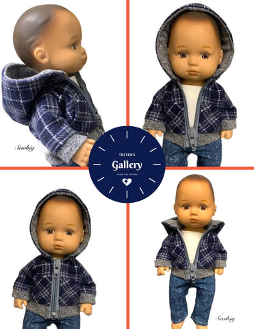 QTπ Pattern Co 8" Baby Dolls Rough N Tumble Hoodie 8" Baby Doll Clothes Pattern larougetdelisle