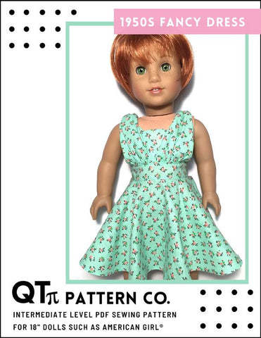 QTπ Pattern Co 18 Inch Historical 1950s Fancy Dress 18" Doll Clothes Pattern larougetdelisle