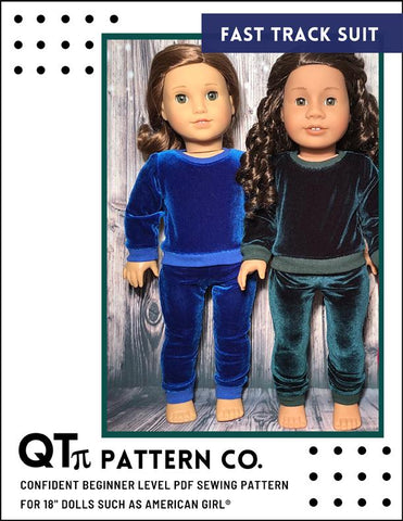 QTπ Pattern Co 18 Inch Modern Fast Track Suit 18" Doll Clothes Pattern larougetdelisle